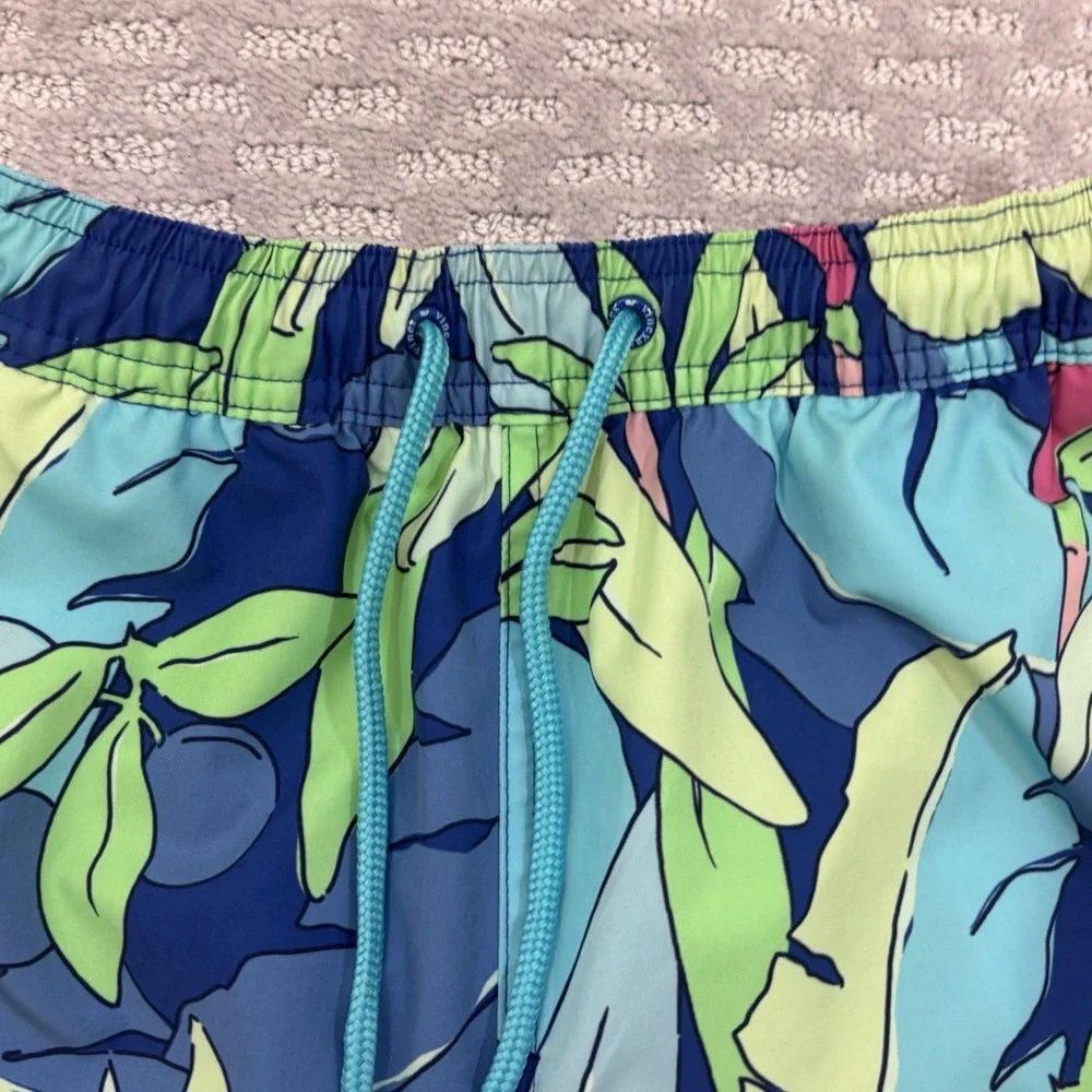 Vineyard Vines Swim Shorts Mens XS Blue  Pink  Print Drawstring 7